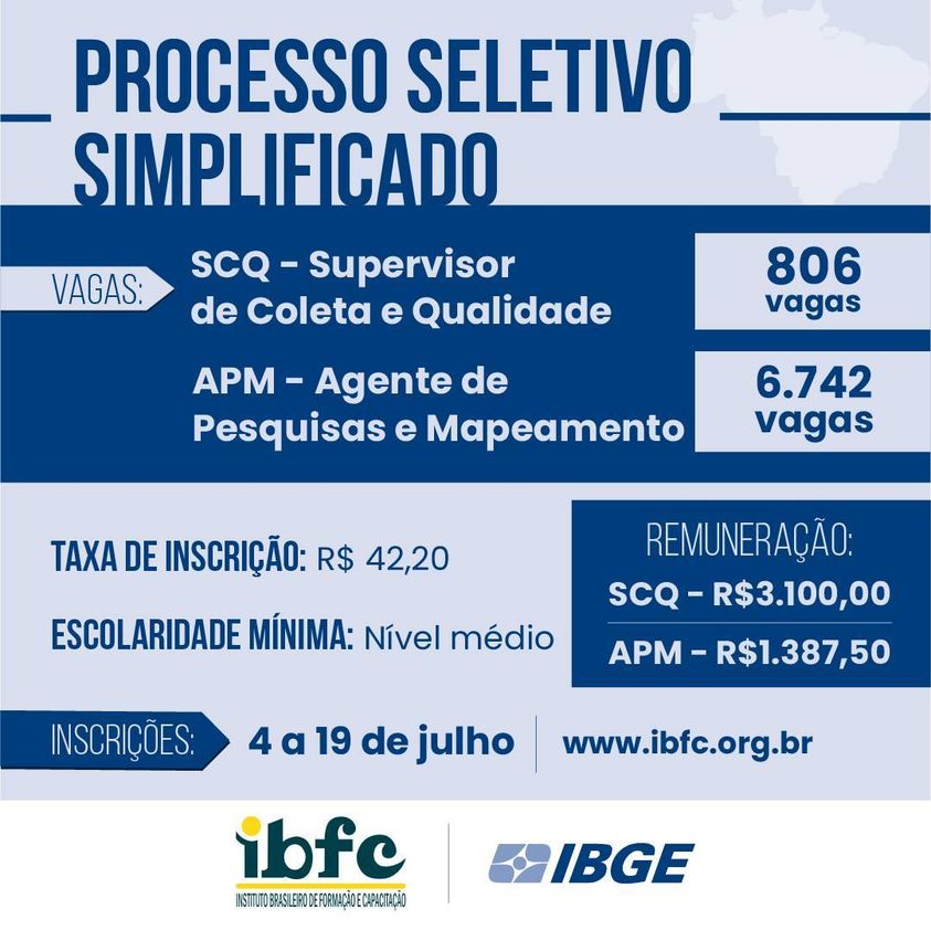 IBGE abre inscrições para processos seletivos com 443 vagas temporárias na  Bahia; veja como se inscrever.